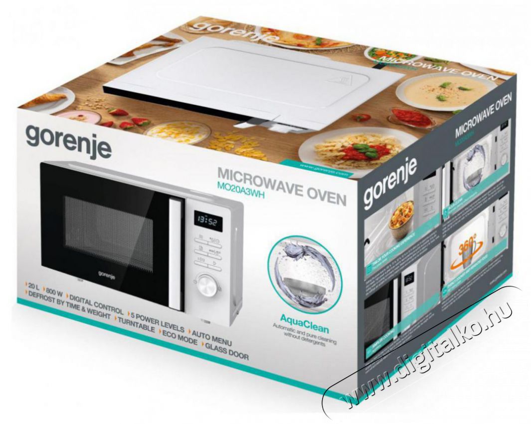 Gorenje MO20A3WH Konyhai term&eacute;kek - Mikrohull&aacute;m&uacute; s&uuml;tő - Mikrohull&aacute;m&uacute; s&uuml;tő (szabadon&aacute;ll&oacute;) - 499744