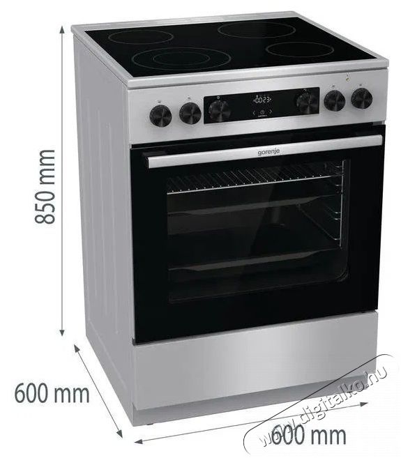Gorenje GECS6C70XC Konyhai term&eacute;kek - S&uuml;tő-főzőlap, tűzhely (szabadon&aacute;ll&oacute;) - Elektromos tűzhely (szabadon&aacute;ll&oacute;) - 504413