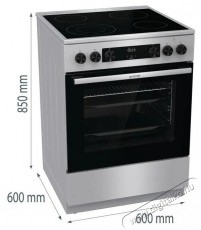 Gorenje GECS6C70XC Konyhai term&eacute;kek - S&uuml;tő-főzőlap, tűzhely (szabadon&aacute;ll&oacute;) - Elektromos tűzhely (szabadon&aacute;ll&oacute;) - 504413