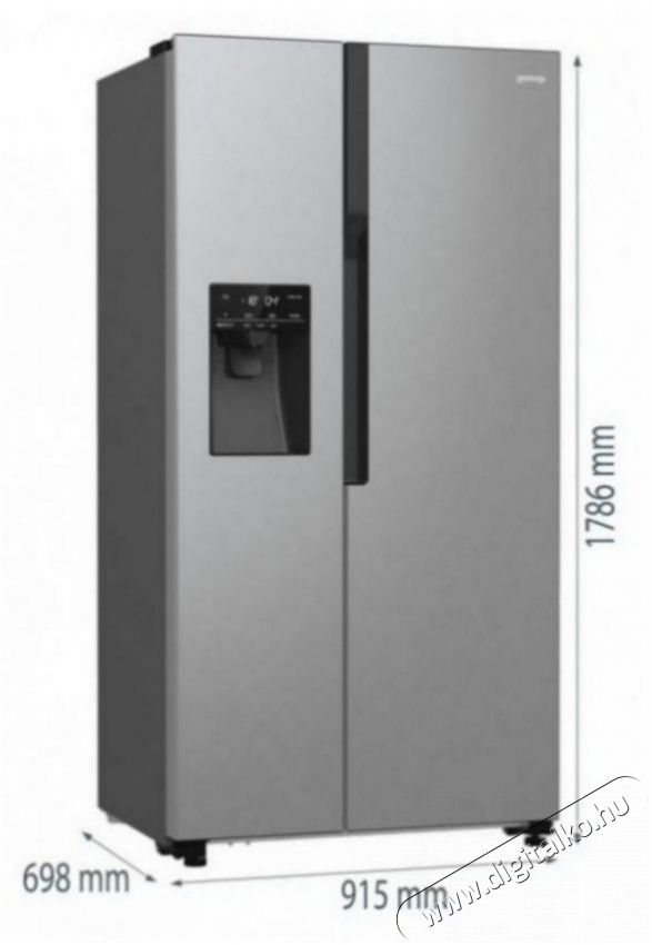Gorenje NRR9185ESXL Konyhai term&eacute;kek - Hűtő, fagyaszt&oacute; (szabadon&aacute;ll&oacute;) - Amerikai t&iacute;pus&uacute; Side By Side hűtő - 504430