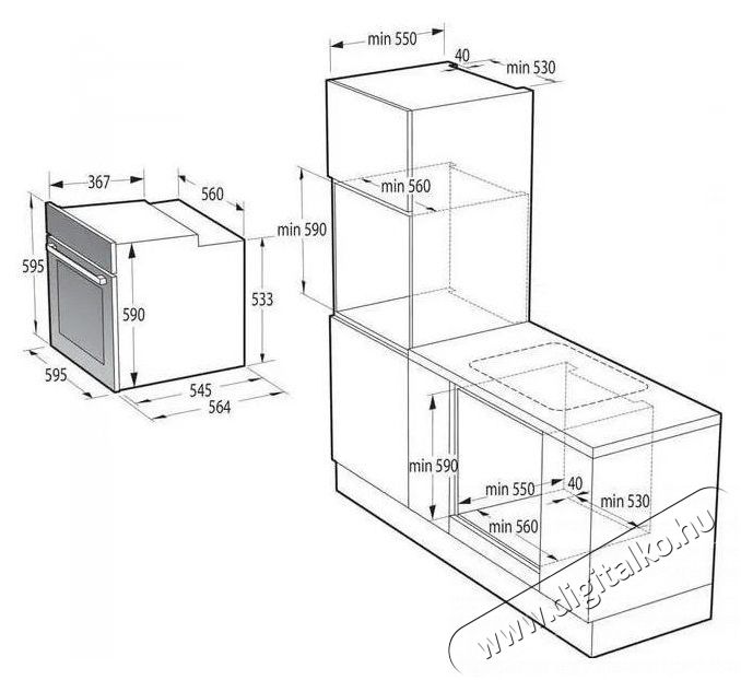 Gorenje BO6735E05X Konyhai term&eacute;kek - S&uuml;tő-főzőlap, tűzhely (be&eacute;p&iacute;thető) - S&uuml;tő (be&eacute;p&iacute;thető) - 505720