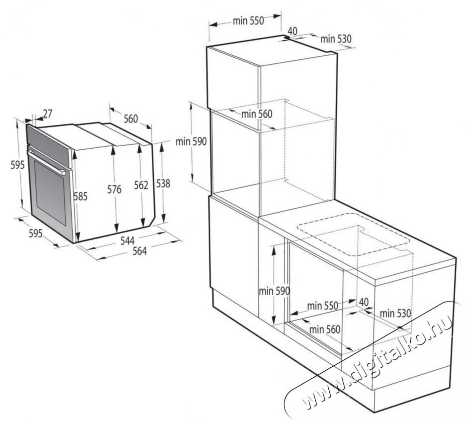 Gorenje BOS6737E06BG Konyhai term&eacute;kek - S&uuml;tő-főzőlap, tűzhely (be&eacute;p&iacute;thető) - S&uuml;tő (be&eacute;p&iacute;thető) - 505716