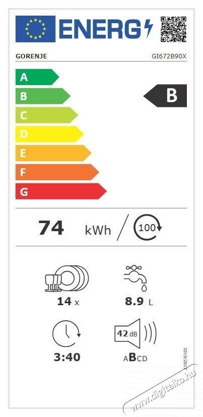 Gorenje GI672B90X be&eacute;p&iacute;thető mosogat&oacute;g&eacute;p Konyhai term&eacute;kek - Mosogat&oacute;g&eacute;p - Norm&aacute;l (60cm) be&eacute;p&iacute;thető mosogat&oacute;g&eacute;p - 502627