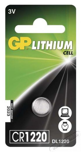 GP Batteries GP CR1220 l&iacute;tium gombelem 1db/bliszter Akkuk &eacute;s t&ouml;ltők - Elem - 464271