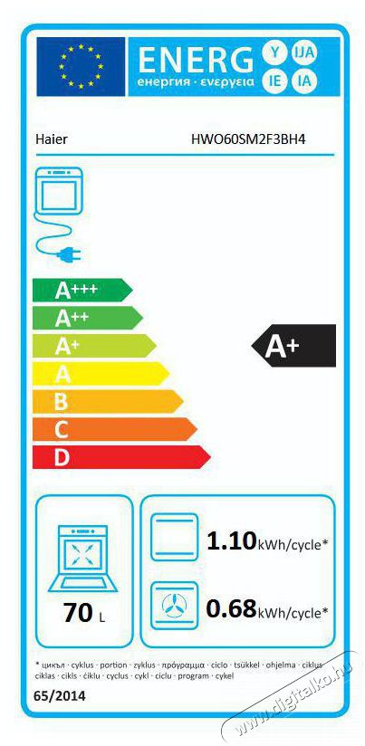 Haier HWO60SM2F3BH4 S&uuml;tő Konyhai term&eacute;kek - S&uuml;tő-főzőlap, tűzhely (be&eacute;p&iacute;thető) - S&uuml;tő (be&eacute;p&iacute;thető) - 500641