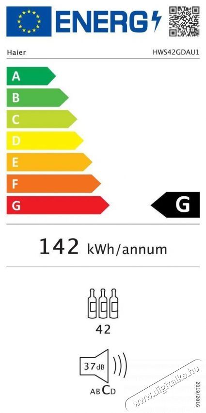 Haier HWS42GDAU1 Series 7 borhűtő Konyhai term&eacute;kek - Hűtő, fagyaszt&oacute; (szabadon&aacute;ll&oacute;) - Borhűtő - 505562