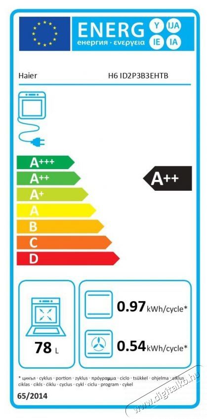 Haier H6 ID2P3B3EHTB ID Series 2 Konyhai term&eacute;kek - S&uuml;tő-főzőlap, tűzhely (be&eacute;p&iacute;thető) - S&uuml;tő (be&eacute;p&iacute;thető) - 505751