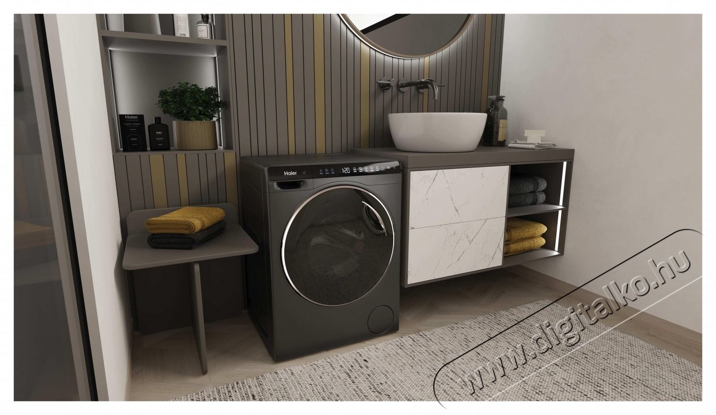 Haier HW50-BP12307GU1S mini mos&oacute;g&eacute;p H&aacute;ztart&aacute;s / Otthon / K&uuml;lt&eacute;r - Mos&oacute;g&eacute;p / sz&aacute;r&iacute;t&oacute;g&eacute;p - El&ouml;lt&ouml;ltős norm&aacute;l (60cm-ig) mos&oacute;g&eacute;p - 535878