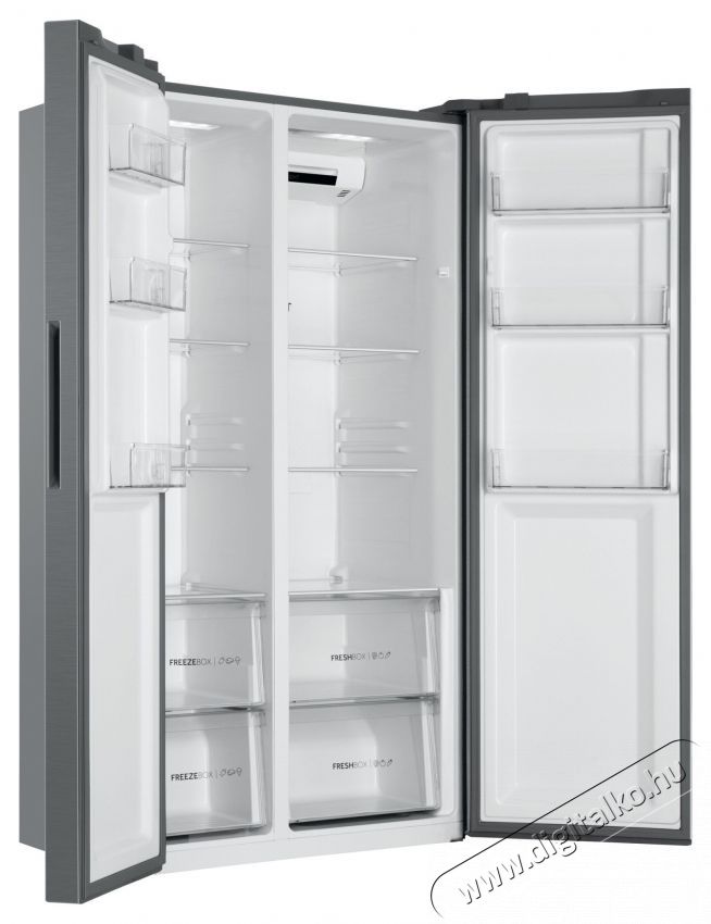 Haier HSR3918ENPG Side by Side hűtőszekr&eacute;ny, 528l, M:177 cm, Total No Frost, Multi air flow, Motor Inverter, LED kijelző, Super Cooling, Super Freezing, E energiaoszt&aacute;ly, Ez&uuml;st Konyhai term&eacute;kek - Hűtő, fagyaszt&oacute; (szabadon&aacute;ll&oacute;) - Amerikai t&iacute;pus&uacute; Side By Side hűtő - 535227