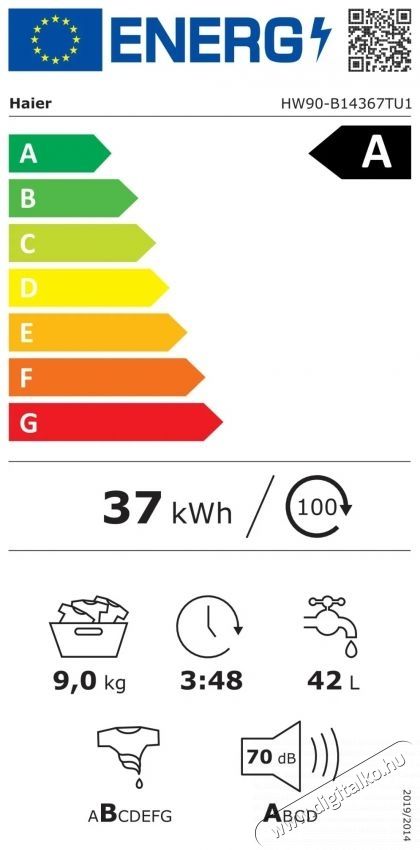 Haier HW90-B14367TU1-S Slim X Series 7 H&aacute;ztart&aacute;s / Otthon / K&uuml;lt&eacute;r - Mos&oacute;g&eacute;p / sz&aacute;r&iacute;t&oacute;g&eacute;p - El&ouml;lt&ouml;ltős norm&aacute;l (60cm-ig) mos&oacute;g&eacute;p - 515500