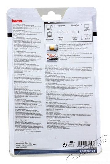 Hama TL DISPLAYPORT K&Aacute;BEL 3M Tv kieg&eacute;sz&iacute;tők - K&aacute;bel / csatlakoz&oacute; - Mini DisplayPort k&aacute;bel - 286942