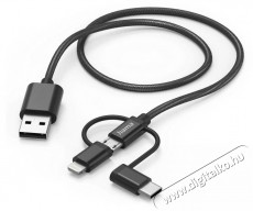 Hama E3 Adatkábel 3IN1 MICRO USB / TYPE-C / LIGHTNING 1,5M (201536) Tv kiegészítők - Kábel / csatlakozó - USB kábel - 399195