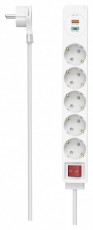 Hama 223186 +USB C+USB A, 18 W, PD/QC 1,4 m fehér 5-as kapcsolós elosztó Iroda és számítástechnika - Notebook kiegészítő - Egyéb notebook kiegészítő - 455517