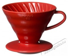 Hario Dripper V60-02, ker&aacute;mia, piros Konyhai term&eacute;kek - K&aacute;v&eacute;főző / k&aacute;v&eacute;&ouml;rlő / kieg&eacute;sz&iacute;tő - Filteres k&aacute;v&eacute;főző - 524872