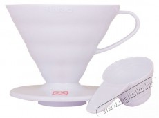 Hario Dripper V60-02, műanyag, feh&eacute;r Konyhai term&eacute;kek - K&aacute;v&eacute;főző / k&aacute;v&eacute;&ouml;rlő / kieg&eacute;sz&iacute;tő - Filteres k&aacute;v&eacute;főző - 524860