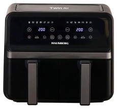 HAUSBERG HB-2373NG 2200-2400W dupla kosaras fekete 8,4 L forr&oacute;levegős s&uuml;tő (air fryer/airfryer) Konyhai term&eacute;kek - Konyhai kisg&eacute;p (s&uuml;t&eacute;s / főz&eacute;s / hűt&eacute;s / &eacute;telk&eacute;sz&iacute;t&eacute;s) - Olajs&uuml;tő - 503122