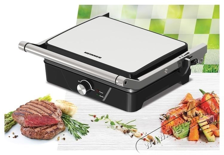 Heinner HEG-K2000CP Elektromos grill, 2000W, tapad&aacute;smentes t&aacute;lca Konyhai term&eacute;kek - Konyhai kisg&eacute;p (s&uuml;t&eacute;s / főz&eacute;s / hűt&eacute;s / &eacute;telk&eacute;sz&iacute;t&eacute;s) - Kontakt grill s&uuml;tő / s&uuml;tőlap - 533471