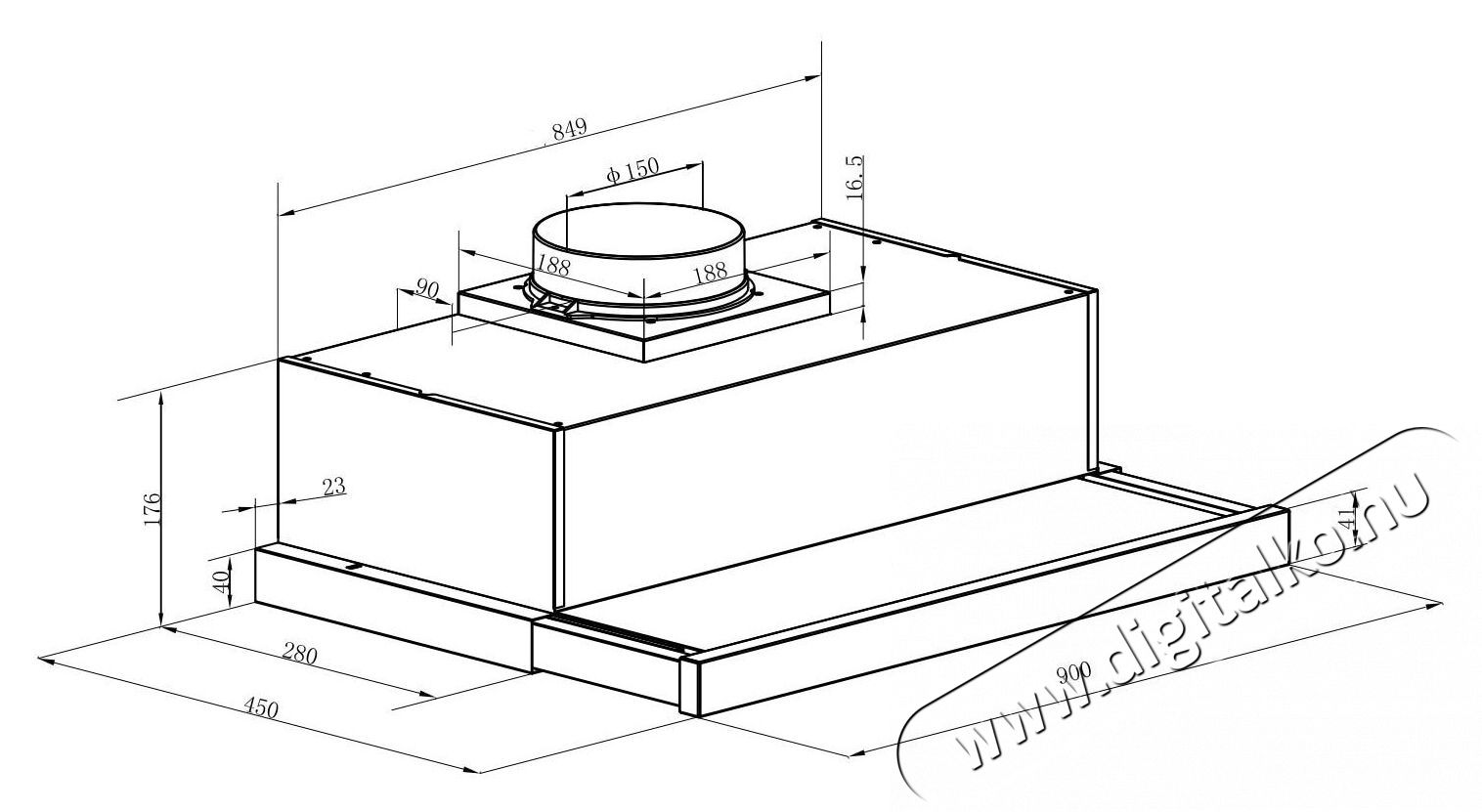 Heinner HTCH-490GBK teleszk&oacute;pos p&aacute;raelsz&iacute;v&oacute;, 90cm, 105W, fekete Konyhai term&eacute;kek - P&aacute;raelsz&iacute;v&oacute; - Be&eacute;p&iacute;thető / kih&uacute;zhat&oacute; - 533489