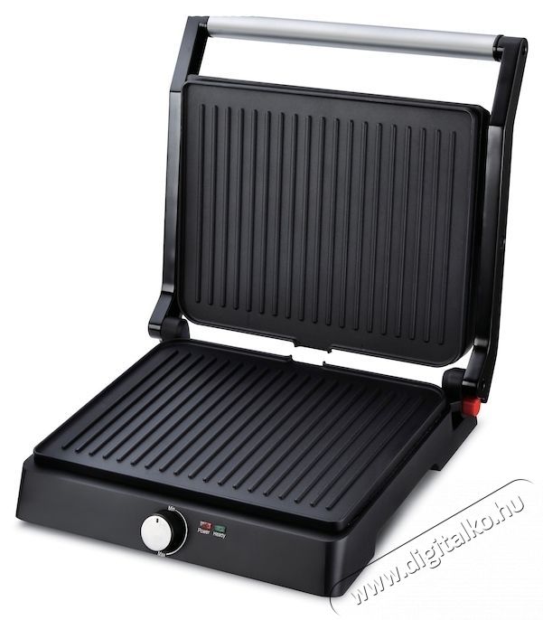 Heinner SunriseGrill HEPG-F2000BKSS Elektromos grill, Tapad&aacute;smentes, 180 nyit&aacute;s, &Aacute;ll&iacute;that&oacute; hőm&eacute;rs&eacute;klet, Fekete/Inox Konyhai term&eacute;kek - Konyhai kisg&eacute;p (s&uuml;t&eacute;s / főz&eacute;s / hűt&eacute;s / &eacute;telk&eacute;sz&iacute;t&eacute;s) - Kontakt grill s&uuml;tő / s&uuml;tőlap - 533470