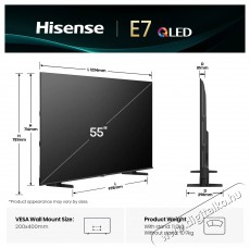 Hisense 55E7Q Telev&iacute;zi&oacute;k - LED telev&iacute;zi&oacute; - UHD 4K felbont&aacute;s&uacute; - 505864