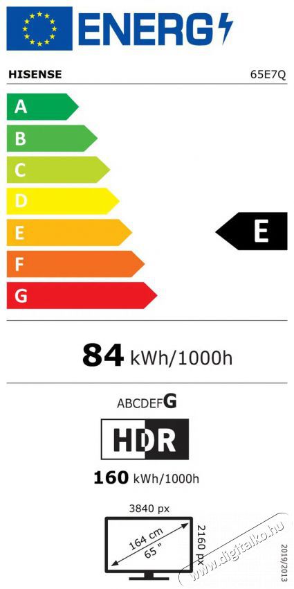 Hisense 65E7Q Telev&iacute;zi&oacute;k - LED telev&iacute;zi&oacute; - UHD 4K felbont&aacute;s&uacute; - 505860