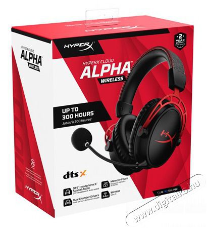 HP HyperX Cloud Alpha Wireless fekete gamer headset Audio-Video / Hifi / Multim&eacute;dia - F&uuml;l &eacute;s Fejhallgat&oacute;k - Fejhallgat&oacute; mikrofonnal / headset - 389813