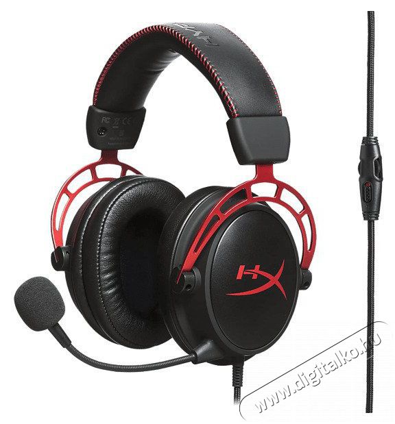 HP HyperX Cloud Alpha 3,5 Jack fekete-v&ouml;r&ouml;s gamer headset Audio-Video / Hifi / Multim&eacute;dia - F&uuml;l &eacute;s Fejhallgat&oacute;k - Fejhallgat&oacute; mikrofonnal / headset - 389755