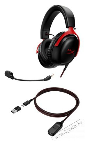 HP HyperX Cloud III fekete-piros gamer headset Audio-Video / Hifi / Multim&eacute;dia - F&uuml;l &eacute;s Fejhallgat&oacute;k - Fejhallgat&oacute; mikrofonnal / headset - 496865