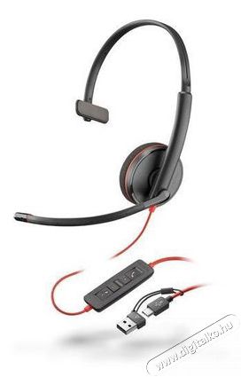 HP Poly Blackwire 3210 USB-C mono, USB-C/A adapter Audio-Video / Hifi / Multim&eacute;dia - F&uuml;l &eacute;s Fejhallgat&oacute;k - Fejhallgat&oacute; mikrofonnal / headset - 518771