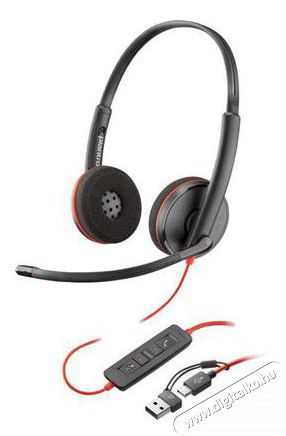 HP Poly Blackwire 3220 Stereo USB-C, USB-C/A adapter Audio-Video / Hifi / Multim&eacute;dia - F&uuml;l &eacute;s Fejhallgat&oacute;k - Fejhallgat&oacute; mikrofonnal / headset - 518772