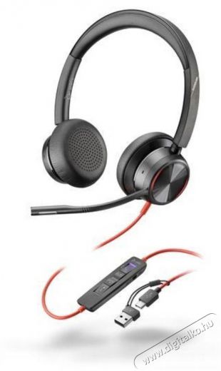 HP Poly Blackwire 8225 Stereo Microsoft Teams Certified USB-C, USB-C/A adapter Audio-Video / Hifi / Multim&eacute;dia - F&uuml;l &eacute;s Fejhallgat&oacute;k - Fejhallgat&oacute; mikrofonnal / headset - 529541