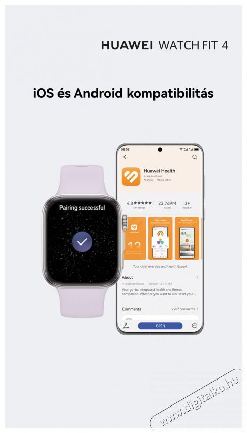 Huawei Watch Fit 4 White Mobil / Kommunik&aacute;ci&oacute; / Smart - Okos eszk&ouml;z - Okos&oacute;ra - 522060