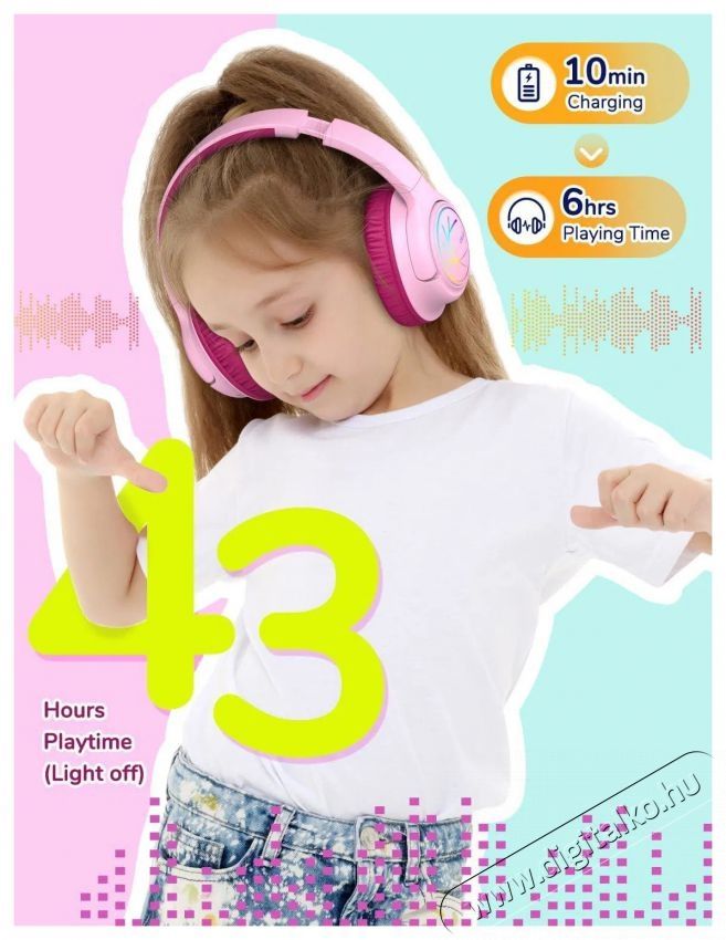 iClever BTH18 Pink Audio-Video / Hifi / Multim&eacute;dia - F&uuml;l &eacute;s Fejhallgat&oacute;k - Fejhallgat&oacute; - 518792
