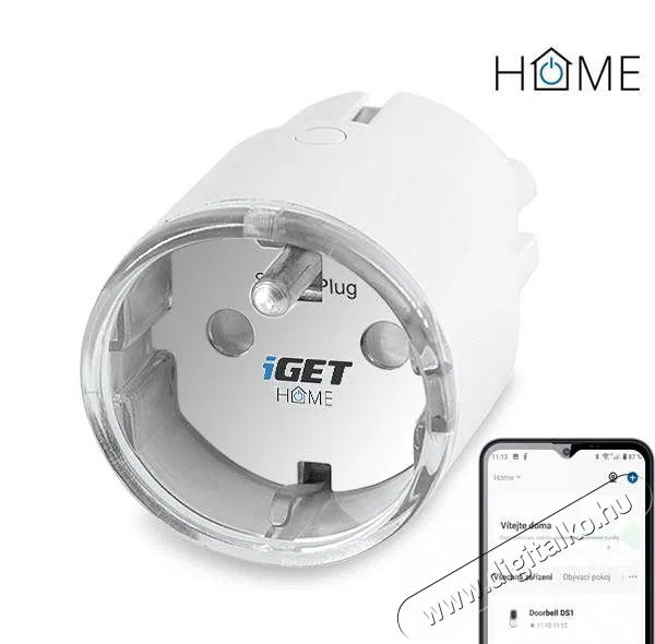 iGET  HOME Power 1 Fogyaszt&aacute;sm&eacute;rő okos WiFi konnektor, 230 V, 3680 W H&aacute;ztart&aacute;s / Otthon / K&uuml;lt&eacute;r - Okos otthon - Okos konnektor - 522102