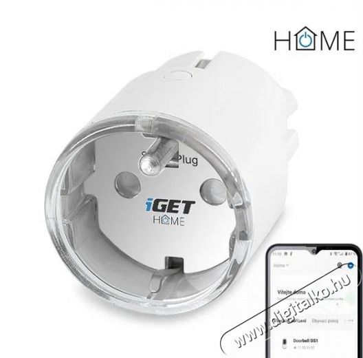iGET  HOME Power 1 Fogyaszt&aacute;sm&eacute;rő okos WiFi konnektor, 230 V, 3680 W H&aacute;ztart&aacute;s / Otthon / K&uuml;lt&eacute;r - Okos otthon - Okos konnektor - 522102
