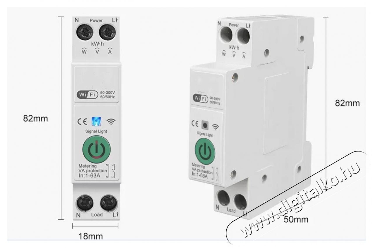 IMMAX NEO Smart egyf&aacute;zis&uacute; elektronikus biztos&iacute;t&eacute;k, 1-63 A, fogyaszt&aacute;sm&eacute;r&eacute;s, WiFi H&aacute;ztart&aacute;s / Otthon / K&uuml;lt&eacute;r - Okos otthon - Kieg&eacute;sz&iacute;tő - 522137