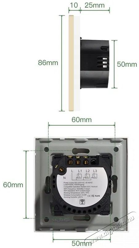 iQtech Millennium, WiFi 2x NoN kapcsol&oacute; Smartlife, fekete Iroda &eacute;s sz&aacute;m&iacute;t&aacute;stechnika - Egy&eacute;b sz&aacute;m&iacute;t&aacute;stechnikai term&eacute;k - 522164