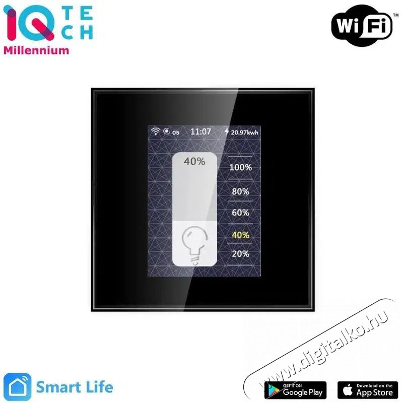 iQtech Millennium L8HSTYB, Wi-Fi Smartlife multifunkci&oacute;s kapcsol&oacute;, fekete H&aacute;ztart&aacute;s / Otthon / K&uuml;lt&eacute;r - Egy&eacute;b h&aacute;ztart&aacute;si term&eacute;k - 522162