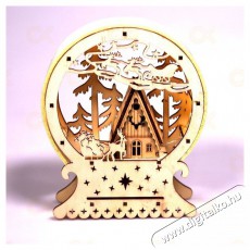 Iris Félkör keretes karácsonyi ház 15x18x4,5cm/meleg fehér LED-es fa fénydekoráció Háztartás / Otthon / Kültér - Világítás / elektromosság - Hangulat teremtő világítás - 388659