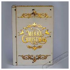 Iris Karácsonyi könyv mintás 23x16x4,5cm/meleg fehér LED-es fa fénydekoráció Háztartás / Otthon / Kültér - Világítás / elektromosság - Hangulat teremtő világítás - 388951