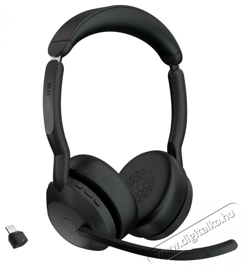 Jabra Evolve2 55, Link380/390c UC Stereo Audio-Video / Hifi / Multim&eacute;dia - F&uuml;l &eacute;s Fejhallgat&oacute;k - Fejhallgat&oacute; mikrofonnal / headset - 529608