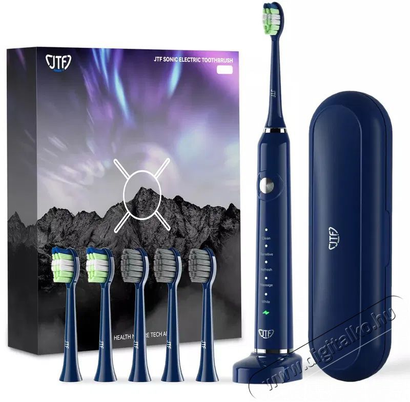 JTF P200 Blue, utaz&oacute;tok, 6 db p&oacute;tfej Elektromos fogkefe Sz&eacute;ps&eacute;g&aacute;pol&aacute;s / Eg&eacute;szs&eacute;g - Sz&aacute;j / fog &aacute;pol&aacute;s - Elektromos fogkefe - 525067