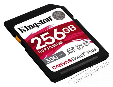 Kingston Canvas React Plus SDXC Class 10 UHS-II U3 (SDR2/256GB) Mem&oacute;riak&aacute;rtya Mem&oacute;ria k&aacute;rtya / Pendrive - SD / SDHC / SDXC k&aacute;rtya - 385345