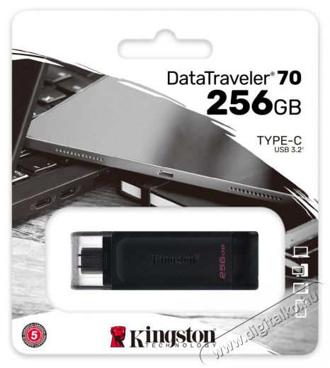 Kingston 256GB USB3.2 C DataTraveler 70 (DT70/256GB) Flash Drive Mem&oacute;ria k&aacute;rtya / Pendrive - Pendrive - 474726