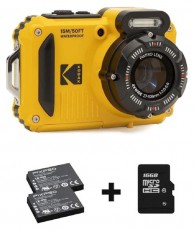 Kodak Pixpro WPZ2 vízálló/porálló/ütésálló digitális sárga fényképezőgép + 16Gb microSd + akkumulátor Fényképezőgép / kamera - Kompakt fényképezőgép - Kaland és vízálló fényképezőgép - 507512