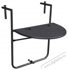 Kring Banquette &Ouml;sszecsukhat&oacute; erk&eacute;ly asztal, f&eacute;m/műanyag, 60 x 64 x 73, fekete H&aacute;ztart&aacute;s / Otthon / K&uuml;lt&eacute;r - K&uuml;lt&eacute;r / kerti term&eacute;k / grill - Kerti b&uacute;tor - 537036