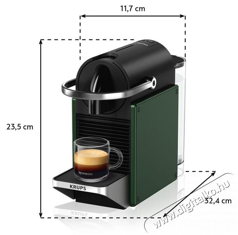 Krups XN306310 Nespresso Pixie z&ouml;ld kapszul&aacute;s k&aacute;v&eacute;főző Konyhai term&eacute;kek - K&aacute;v&eacute;főző / k&aacute;v&eacute;&ouml;rlő / kieg&eacute;sz&iacute;tő - Kapszul&aacute;s / podos k&aacute;v&eacute;főző - 502043
