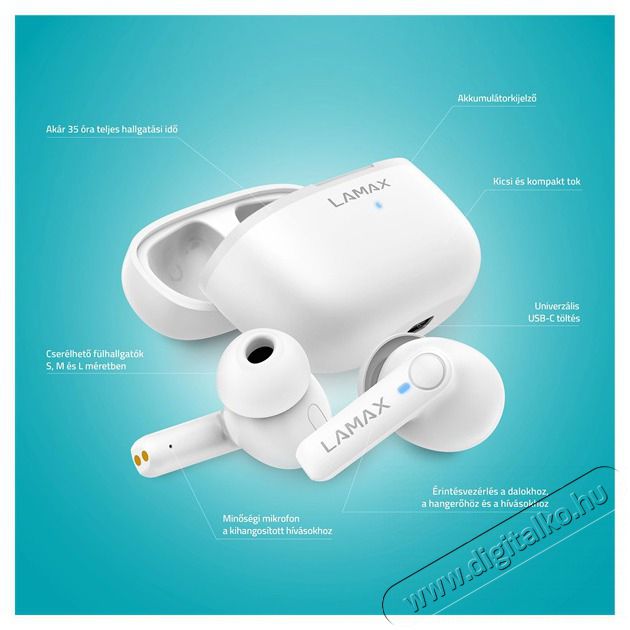 LAMAX Clips1 Play True Wireless Bluetooth feh&eacute;r f&uuml;lhallgat&oacute; Audio-Video / Hifi / Multim&eacute;dia - F&uuml;l &eacute;s Fejhallgat&oacute;k - F&uuml;lhallgat&oacute; - 500473