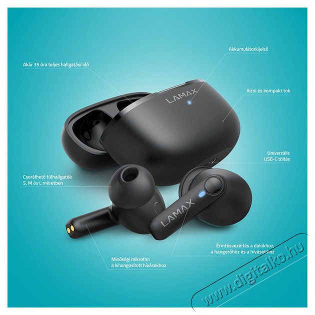LAMAX Clips1 Play True Wireless Bluetooth fekete f&uuml;lhallgat&oacute; Audio-Video / Hifi / Multim&eacute;dia - F&uuml;l &eacute;s Fejhallgat&oacute;k - F&uuml;lhallgat&oacute; - 508862
