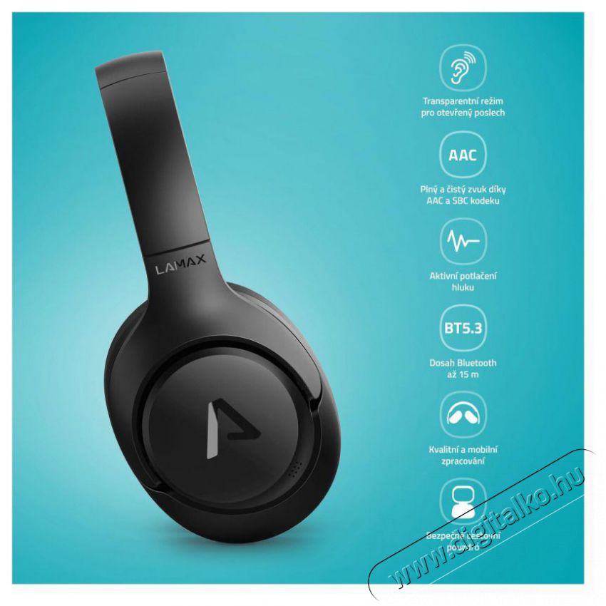 LAMAX NoiseComfort2 ANC Audio-Video / Hifi / Multim&eacute;dia - F&uuml;l &eacute;s Fejhallgat&oacute;k - Fejhallgat&oacute; - 518875